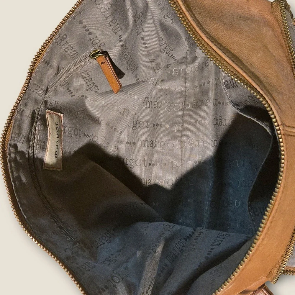 Vintage Margot New York Leather Hobo Bag 2000s 13x13